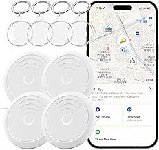 Smart Tags 4 Pack Air Tracker Item Finders Work with Apple Find My (iOS Only) Track Your Keys,Wallet,Backpack,Luggage,Super Lightweight,Comes with 4 Beautiful Keychains and Waterproof Cases (4)