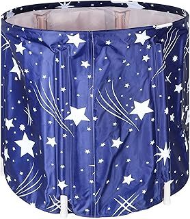 Portable Bathtub 68 X 65CM 230L Foldable Free Standing Soaking Bath Tub Adult SPA Bathtub for Student Home Camping (Starry Blue)