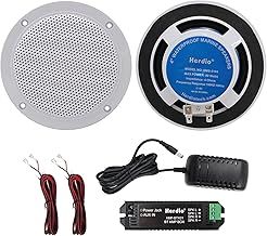 Herdio 160W 4 Inch Ceiling Speaker Kit Amplifier Water Resistant Ceiling Speakers For Bathroom Kitchen Home Outdoor,compatible with Bluetooth