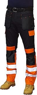 Prime Mens Work Trousers Reflective Tape Cargo Combat Army Trousers