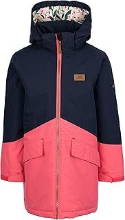 Trespass Kids Waterproof Jacket Oleta - Raincoat For Kids with Removable Hood, Windproof Padded Jacket with Taped Seams, Two Tone Girls Rain Coat with Pockets