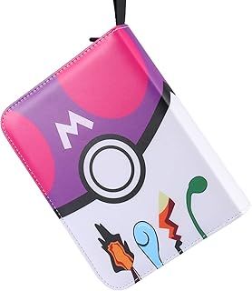 Trading Card Binder Compatible with Pokemon Storage - 480 Pockets Trading Card Album Folder with Zip - Card Binder Holder 4-Pocket Collector with 60 Removable Sleeves
