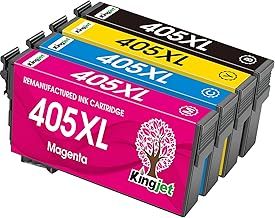 KINGJET 405XL Ink Cartridges Remanufactured for Epson 405 405XL Ink Cartridges Multipack for Workforce Pro WF-3820 WF-4820 WF-7310 WF-7830 WF-7835 WF-7840 WF-3825 WF-4825 WF-4830 Printer
