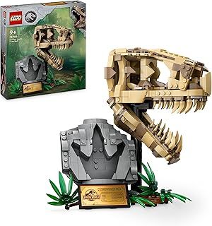 LEGO Jurassic World Dinosaur Fossils: T. rex Skull Toy for 9 Plus Year Old Boys, Girls & Kids, 3D Skeleton Model Kit with Opening Jaw and Display Stand, makes a Cool Dino Decoration, Gift Idea 76964