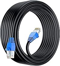 MutecPower 50m CAT6 Outdoor waterproof Direct Burial Ethernet Network Cable - UTP - CCA - 550 Mhz - Black 50 meter