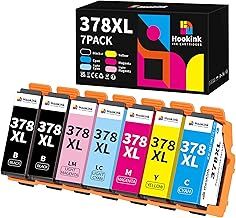 378XL Ink Cartridge Multipack Compatible for Epson 378XL 378 Ink for Expression Photo XP-8700 XP-8600 XP-8500 XP-8505 XP-8605 XP-8000 XP-8005 (7-Pack)