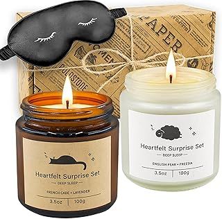 Sleep Candles Gifts for Women,Scented Candles Gift Set for Anxiety, Relaxation Gifts for Women,Gift for Mom, Friends, and Loved Ones Ideal for Valentine's Day, Birthdays