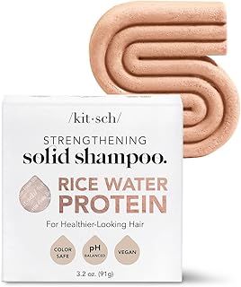 Kitsch Shampoo Bar with Rice Water – Solid Bar Shampoo for Hair Thickening, Strengthening and Moisturizing, Rice Water shampoo bars for Thinning Hair, Paraben-Free, Hair Care, Made in USA, 3.2 oz