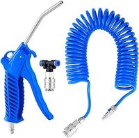 Truck Air Duster Gun with 5 Metre Recoil Hose Blow Dust Gun Heavy Duty Air Gun Cleaning Kit for Lorry Truck Car, Blue