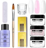 Lofuanna Acrylic Powder and Liquid Set,Professional Acrylic Nail Kit with 3 Colors 20g Acrylic Powder,40ml Acrylic Liquid Monomer,Nail Brush,Nail Forms for Nail Extension,Nail File Nail Art Kit (01)