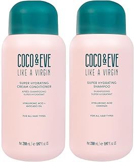 Coco & Eve Like A Virgin Shampoo & Conditioner Bundle Kit - Natural, Sulfate free Hair Care with Argan Oil, Coconut and Avocado Oil | For Dry Damaged, Color Treated Hair | Anti Frizz