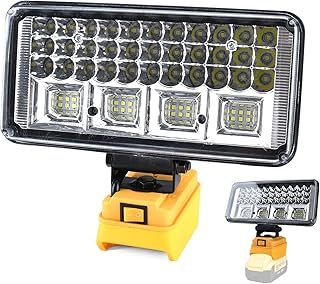 Cordless LED Work Light with Two USB Port for Dewalt Torch, Compatible with Dewalt 18V 20V Lithium Battery, 90W 5500LM, Flashlight for Hiking, Camping (No Battery)