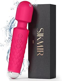 Vibrator, Wand Vibrator Strong Vibrator Wand SJKMIR with 20 Vibration Modes & 8 Speeds, Wands for Adults & Female Vibrator & Wand Massager for Women Quiet Wired (Rose Red)