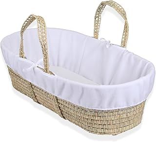 Clair de Lune Fleece Liner/Dressing for Palm and Wicker Moses Baskets (White)