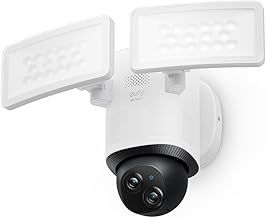 eufy Security Floodlight Camera E340 Dual Cameras Wired Outdoor Security Camera, 3K Resolution, 360° Pan & Tilt, 24/7 Recording, Dual-Band Wi-Fi, 2,000 Lumens, HomeBase S380 Compatible, No Monthly Fee