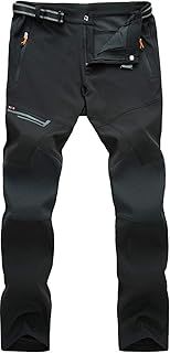 TACVASEN Men's Waterproof Trousers Outdoor Hiking Work Trousers with Zip Pockets (No Belt)