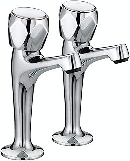 Bristan VAC HNK C MT Value Club High Neck Kitchen Sink Pillar Taps, Chrome