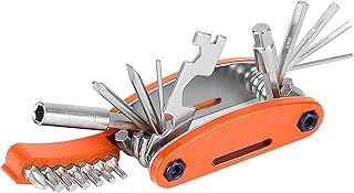 Bicycle Multi Tool 21 in 1 Foldable Travel Repair Tool Allen Wrench Phillips Screwdriver Torx Spoke Wrench (Orange)