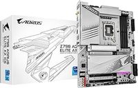 Gigabyte Z790 AORUS ELITE AX ICE Motherboard - Supports Intel Core 13th CPUs, 16+1+2 Phases Digital VRM, up to 7600MHz DDR5, 4xPCIe 4.0 M.2, Wi-Fi 6E, 2.5GbE LAN, USB 3.2 Gen 2