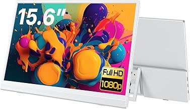 Portable Monitor, 15.6 Inch 1080P FHD IPS Laptop Monitors for Laptop with Kickstand, USB-C HDMI Computer Display HDR Eye Care External Screen for Mac/Xbox/Switch/PS5