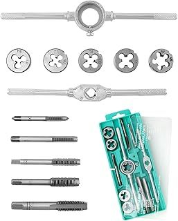 QWORK® 12-Piece Metric Tap and Die Set with Storage Case - HRC 53 Bearing Steel - M6-M12