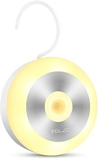 ELZO Night Light, Rechargeable Wireless LED Motion Sensor Light with Integral Hook and Magnet Set, Baby Night Light, Night Lamp for Entrance, Basement, Garage, Closet, Toilet, Bathroom, Bedroom, etc.
