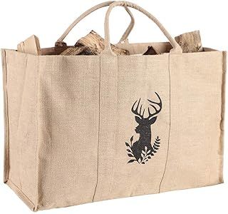 Heavy Duty Log Carrier Canvas Kindling Bag Basket (BR49)