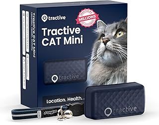 Tractive – Collier GPS chat Mini | Leader du marché | Localisation en temps réel | Historique | Alertes de santé | Moniteur d'activité | Collier inclus