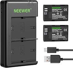 Neewer LP-E6NH Battery Rechargeable Battery Charger Set Compatible with Canon EOS R5, EOS R6, EOS R, 5D II III IV, 6D, 6D II, 7D, 7D II, 60D, 70D, 80D, 90D(2-Pack, Micro USB Port)