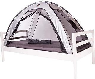 DERYAN Bedtent - 200x90cm - Silver - < 1mm Mosquito Net - Protects your sleeping child against mosquitoes and insects - Including carrying bag