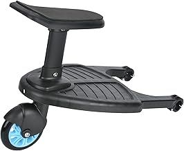 Shoze Buggy Board with Seat Buggy Board Compatible With Pushchairs Extra-Large Platform Kiddy Board Standing Board Seat Children Stand Pedal for 2-7Years Old Blue (Non-Universal)