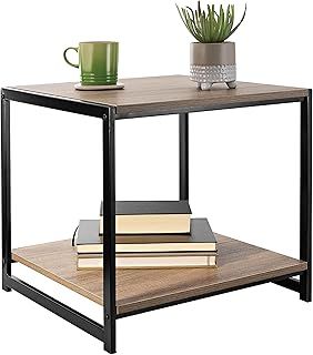 House of Home Coffee Table with Storage - Quality Metal Design Easy Assembly Rustic Side Table for Living Room and Bedroom Storage Industrial Stylish Multipurpose Small Table 46cm x 51cm x 47cm