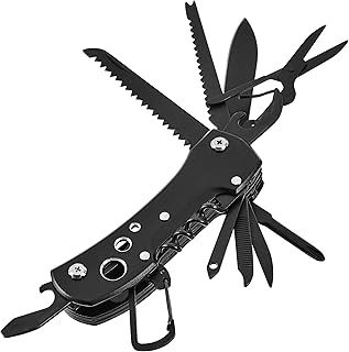 Amazon Basics 15-in-1 Multitool Pocket Knife with Sheath, Black
