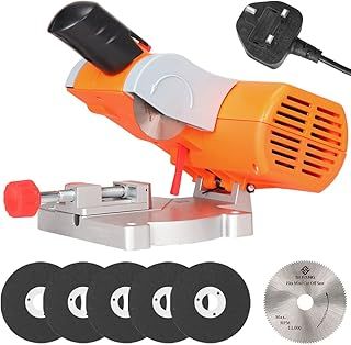 SI FANG Benchtop Mini Miter Cut-Off Saw Kit, Adjustable Max 45° Mini Cutter Tool Table Chop Bench Saw, for Cutting Metal Brass, Steel, Wood, Plastic, Carbon Arrow, Miniature Model Making