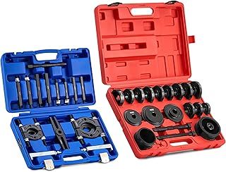 38pc 2-in-1 Bearing Press Kit, Front Wheel Bearing Removal Kit with Sliding Screws Sleeves, 5 T Wheel Bearing Separator Puller Set with 2" & 3" Jaws, Bearing Puller Tool Set with Case