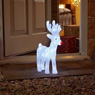 Marco Paul Stag Reindeer Christmas Lights Novelty LED Light Up Weatherproof Durable LED light up Garden Decorations Indoor and outdoor Christmas outdoor decorations Ayrylic