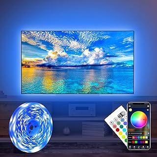 LED TV Backlight,2.5M USB Led Strip Lights with Remote for 40-60 Inch LED TV Backlights RGB 5050 APP Control Sync to Music Bias Lighting TV Led Lights for TV, Bedroom, Party and Home Decoration