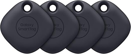 Samsung Galaxy SmartTag Bluetooth Item Finder and Key Finder, 120m Finding Range, Black (UK Version), 4 Count ( Pack of 1)