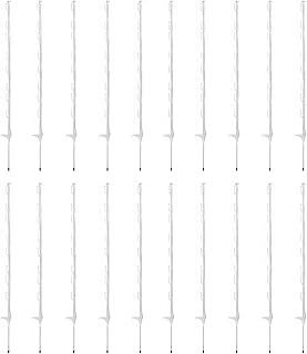20 x 4ft White Electric Fence Plastic Poly Posts Temporary Fencing Horse Paddock Line Stakes Poles