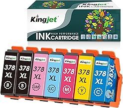 KINGJET 378XL Ink Cartridges Remanufactured for Epson 378 378XL Ink Cartridges Multipack for Expression Photo XP-8700 XP-8600 XP-8500 XP-8505 XP-8605 XP-8000 XP-8005 (Black Cyan Magenta Yellow,7 Pack)