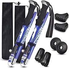 COVACURE Walking Poles - 2 Pack Lightweight Collapsible Walking Sticks for Hiking, Camping & Backpacking- 7075 Aluminum Foam Grip & Padded Strap