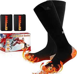 Heated Socks, 2025 Rechargeable Heated Socks, 5000 mAh Extra Large Battery, Long Life Up To 65 °C Large Heating Area