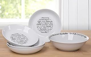 Waterside - 5 Piece Black and White Script Pasta Set