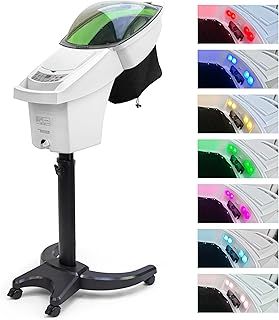 Elitzia 7 Color Hair Steamer for Black Hair Deep Conditioning Professional Ozone Hair Steamer for Salon Shampoo Bowl Nano Micro Mist Steam for Natural Hair Machine with Hooded ET1408W7C (White)