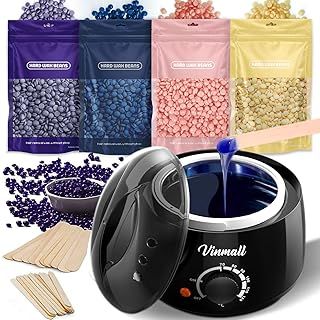 Waxing Kits Wax Heater for Hair Removal: 4 * 100g Hard Waxing Beads & 30 Waxing Sticks Waxing Machine Kit for Home Use Wax Kit Home Waxing Kit for Women/Men