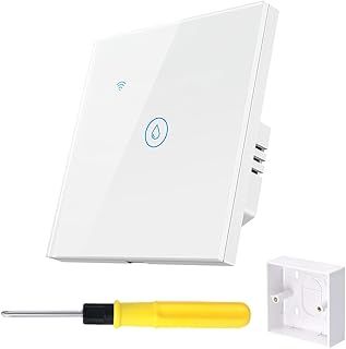 Acmerota Smart Immersion Heater Timer Switch,Smart Water Heater Timer Switch 20A 4000W,Works with Google Home Alexa and Smart Life APP Tuya, White, 20A, 4000W (45mm deep Box)