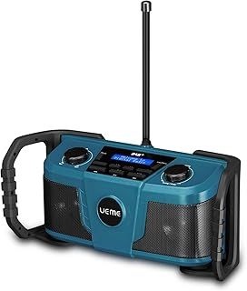 Worksite Rugged Radio | 4000mAh USB Rechargeable Battery | DAB+, DAB, FM | Bluetooth, AUX Input | 5W Output - Blue
