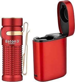 OLIGHT Baton 3 Premium Edition Pocket Torch 1200 Lumens LED Powerful Mini Flashlight Reachargeable Small Compact EDC Lights, with Charging Box (Ocean Camouflage)