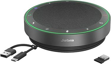 Jabra Speak2 75 Wireless Bluetooth Speakerphone with USB-A Bluetooth Adapter, 4 Noise-cancelling Mics and Full-range 65mm Speaker - MS Teams Certified, Works with Other Platforms - Dark Grey