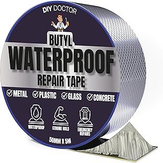 DIY Doctor Waterproof Tape for Leaks - Butyl Roof Sealant Tape - Outdoor Waterproof Repair Tape with Aluminium Foil – 50mm x 5m